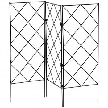 3-Pièces Trellis Noir, Facile à Monter, Support Vitré pour Plantes et Jardin