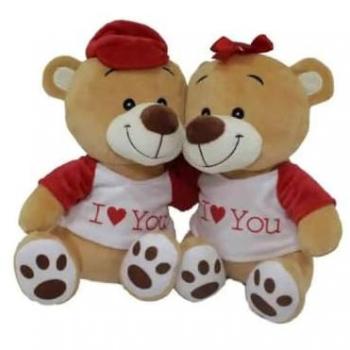Pares de Ositos Cariñosos con Texto “Te Amo” – 25 cm