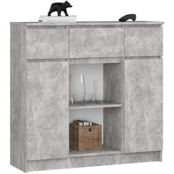 Commode 101 cm Akord K100 2 Portes 3 Tiroirs Béton
