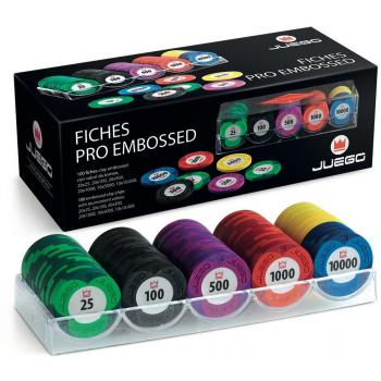 Pro Poker Chips 100 – Embossed, Imprägniert, Farbvielfalt