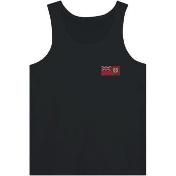 Unisex-Bermuda Flagge Tank Top – Schwarz – Vollausnutzter Baumwollstoff – Eng anliegend