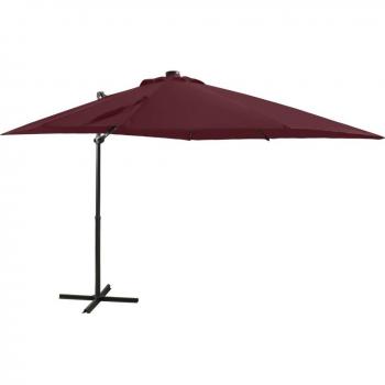 Parasol de Jardin avec Éclairage LED Rouge 250 cm