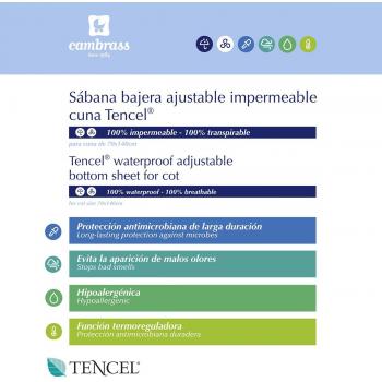 Sabana Bajera Impermeable Cambrass Cuna 50x82 Tencel