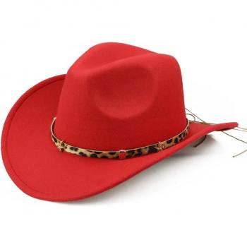 Fedora Vaquero con Cinturón de Leopardo