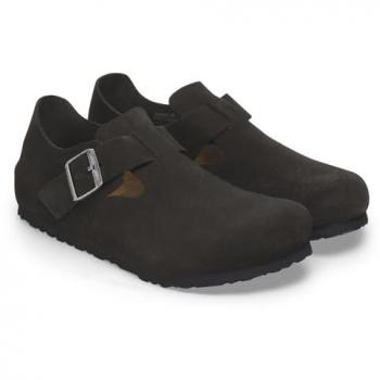 Birkenstock London Sandales et Claquettes en Daim Noir Taille 43
