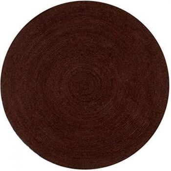 Handmade Jute Round Rug 90 cm Brown