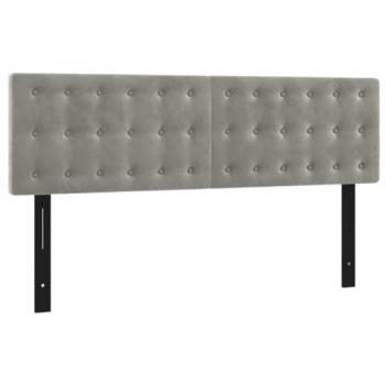 VidaXL 2 Stück Kopfteil Samt Hellgrau 72x5x78/88 cm