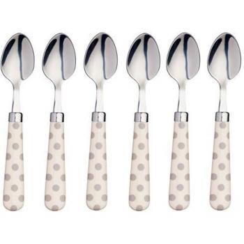 KitchenCraft Polka Dot Stainless Steel Teaspoons, 15.5 cm