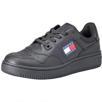 Tommy Hilfiger Dames Sneakers Retro Basket Ess, Zwart, Maat 41