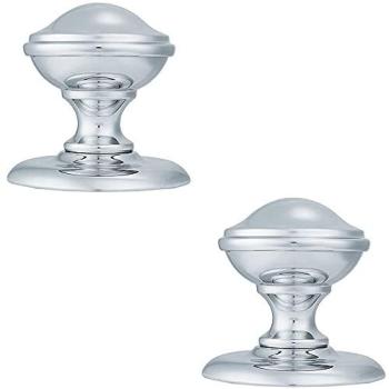 Double Victorian Chrome Door Knobs – 79 mm Rose Finish