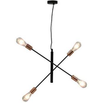 Lampada da Soffitto Vintage E27 2 W Nero e Rame
