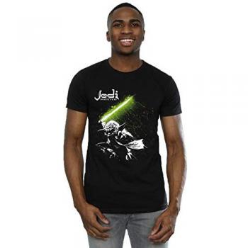 Star Wars Men's Yoda Jedi Master T-Shirt Black Large