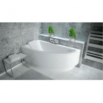 Azura Home Design : baignoire d’angle Oriega 150 cm, face gauche, tablier intégré