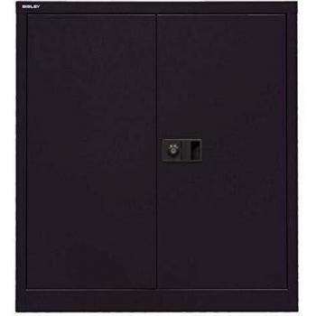 BISLEY Flügeltürenschrank Universal, 1 Fachboden, 2 OH, Stahl, 633 Schwarz