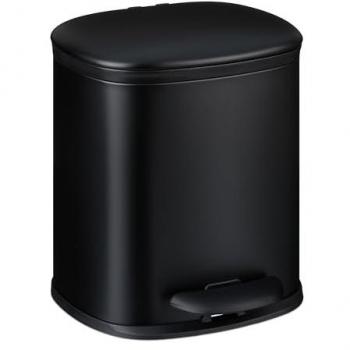 Basurero de Baño con Pedal Negro Relaxdays
