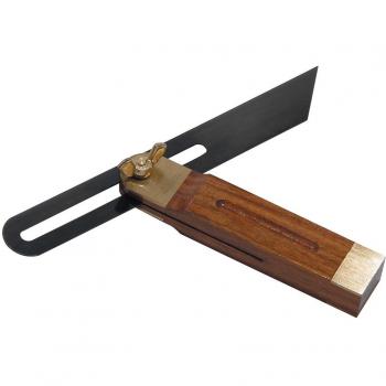 Silverline Winkelschmiege 190 mm verstellbar aus Edelstahl mit Holzgriff und Messingende