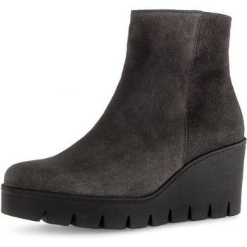 GABOR Stiefelette – Damen Ankleboots in Grau, Veloursleder, Gr. 44, Keilabsatz, Best Fitting