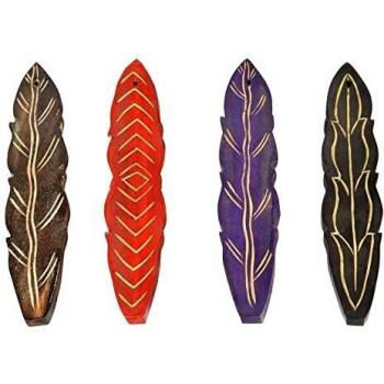 Feather-Shaped Mango Wood Incense Stick Holder
