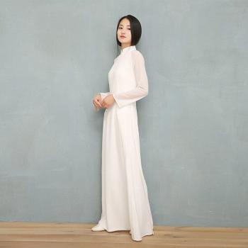 2022 Oriental Style White Chiffon Dress