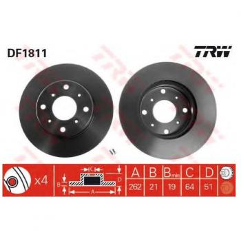 Disque de frein TRW DF1811 ROVER 800 5 portes