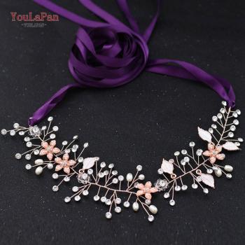 YouLaPan Bruiloft Riem met Steentjes en Bloemen