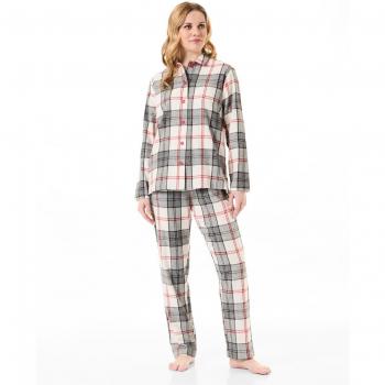 Pijama de mujer con estampado vichy y botones