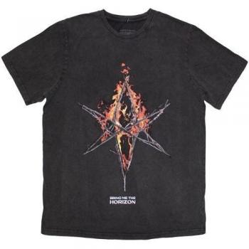 T-shirt Vintage Bring Me The Horizon Flamme Hex S Gris