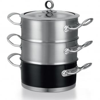 Morphy Richards Accents 3‑Tier Steam Box – 18 cm (Black)