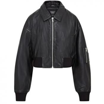Infinity Lederjacke MA-1 für Damen Schwarz EU 50