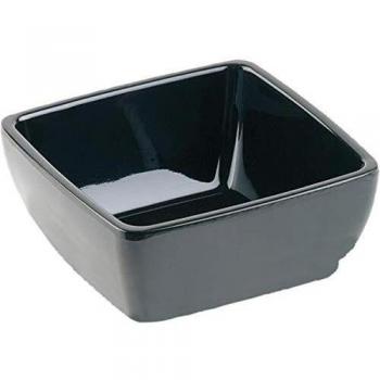 APS 25cm Square Bowl in Pure Black Melamine