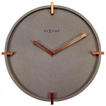 Nextime Mohawk Wall Clock – 33,5 cm Ø mit elegantem Kupferakzent