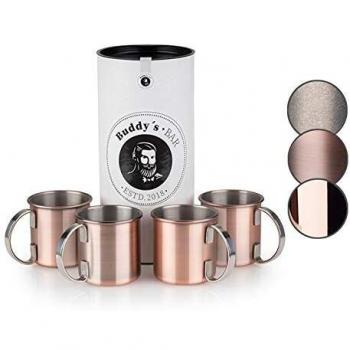 Moscow Mule Becher Buddy's Bar, 450 ml, Edelstahl, Kupfer Antik