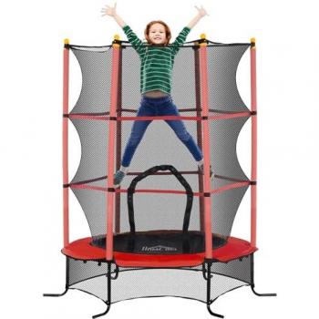 Cama Trampolín Infantil Homcom 163x190 cm Rojo y Negro