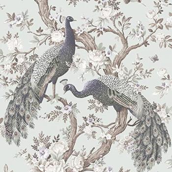 Laura Ashley Belvedere Duck Egg Non Woven Unpasted Wallpaper