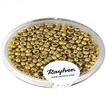 Rayher Goldbastelperlen Rocailles 2,6 mm – 17 g Perlmutt
