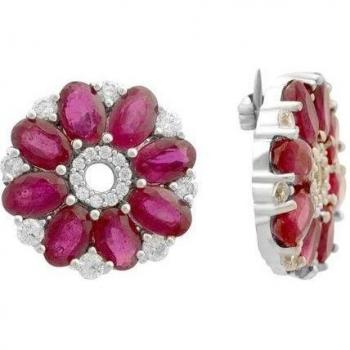 Brosa argento con rubino 8.4 ct e zirconia cubica rossa