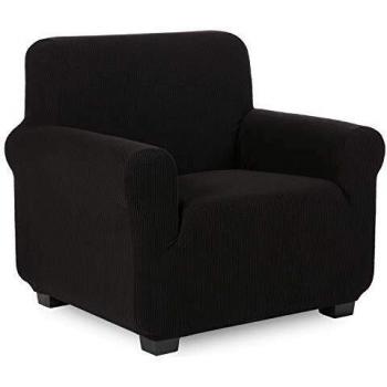 TIANSHU Housse de Canapé 1 Place Jacquard Noir