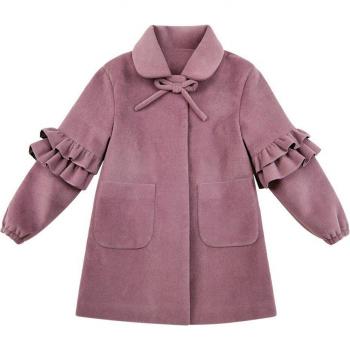 Thickening Wool & Cotton Layered Coat for Girls 3-12T
