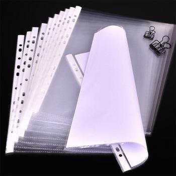 100 Pack A4 Clear Punched Pocket Folders