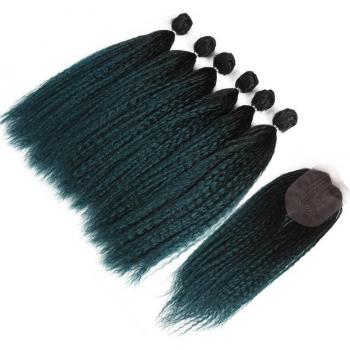 Mechas Velvet Afro Verde Azulado