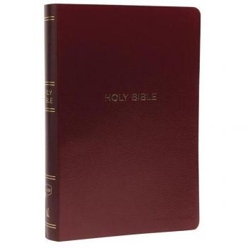 NKJV Holy Bible Giant Print CenterColumn Reference Bible Burgundy Leatherlook Thumb Indexed 72000 Cross References Red Letter Comfort Print New King James