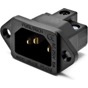 2 Stück AC FI-06(G) – IEC-Einlassbuchsen aus reinem Kupfer, vergoldet, Hifi‑Energie