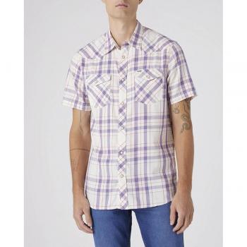 Camicia A Maniche Corte Wrangler Western Regular Fit Bianco Usato M