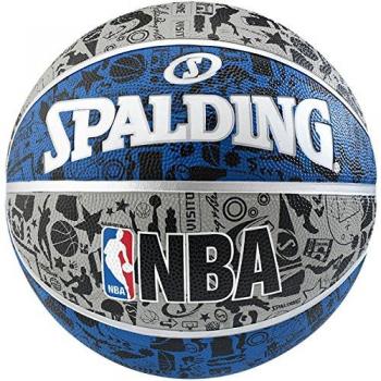 Spalding Grafitti-Basketball für den Außeneinsatz – Blau/Grau, Größe 7