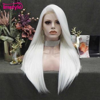 Imstyle White Glueless Lace Front Wig