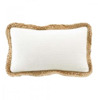 Coussin Déhoussable Akina Naturel 30 x 50 cm en Coton, Polyester et Jute