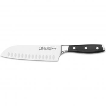 Santoku 18 cm de Acero 3 Claveles Toledo – Forjado a Mano