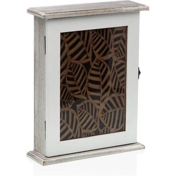 Armario de llaves blanco con hojas Versa 6x25x19,5 cm