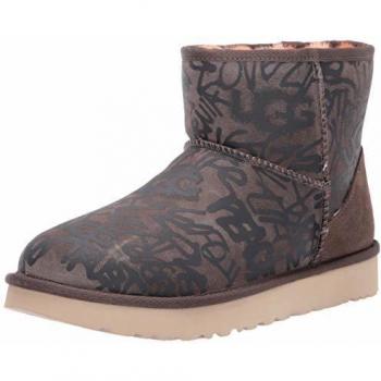 UGG Classic Street Mini‑Stiefel Damen – Beige Graffiti Design (EU 38)