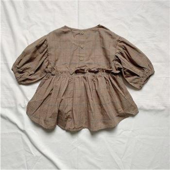 Blusa de Otoño con Cuadros Niña